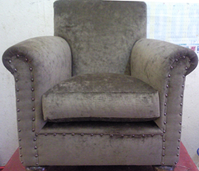 Club arm chair back to it's former glory after being fully re upholstered