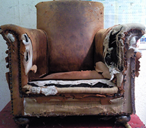 Club arm chair before re upholstery