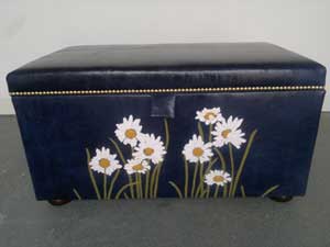 Leather ottoman done for susanna Hunter
